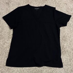 Women's Black V-Neck Scrub Top